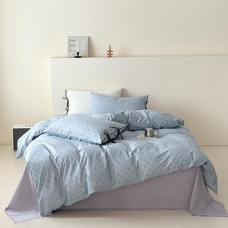 Комплект двуспалка ЕВРО Сатин Голубой