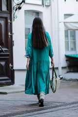 Полюшка. Платье льняное макси асимметричное с вышивкой PL-422569