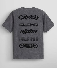 Футболка Alpha Industries Alpha Logos Tee Dark Charcoal Heather (Темно-серый)