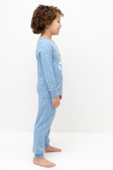 пижама  для мальчика  К 1621/голубой,космические просторы