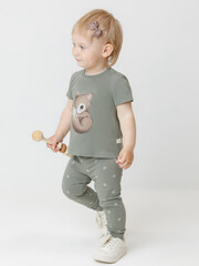 брюки  для девочки  КР 4321/хаки 6206 Н070.1 к661