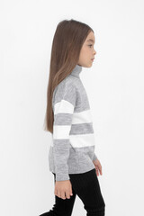 джемпер  для девочки  КВ 30134/ш/св.серый меланж