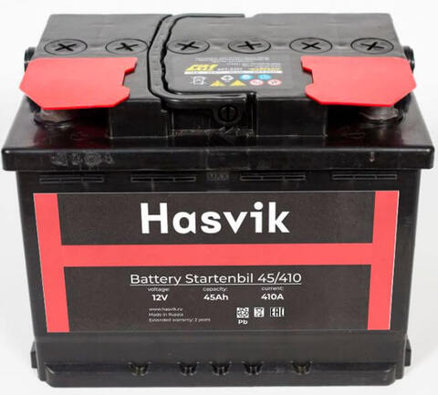 Аккумулятор автомобильный 45 Ач 12В Hasvik Startenbil 45/410