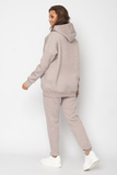 Утепленный спортивный костюм для беременных и кормящих 16025 светлый какао меланж
