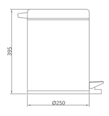 Ведро для мусора Haiba HB703 12 л металл, хром