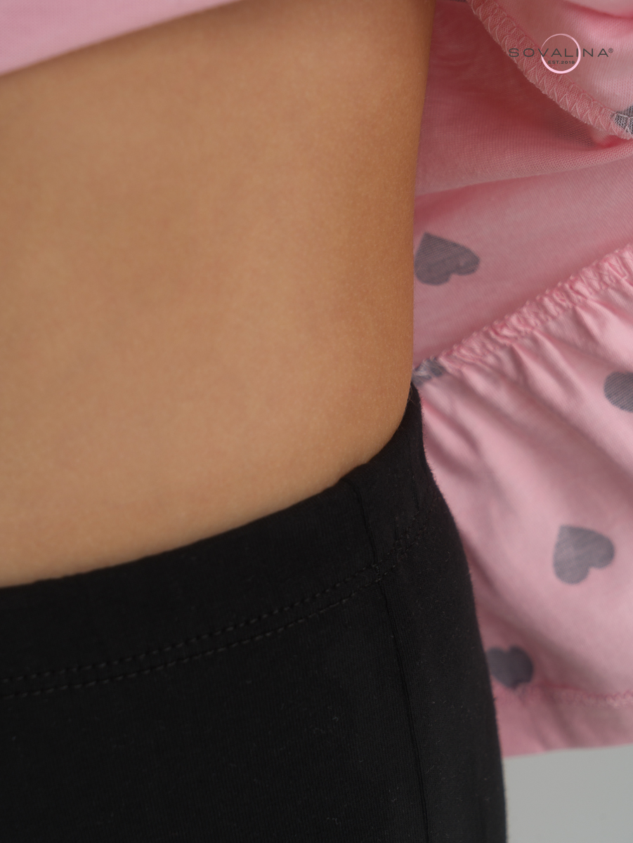 Костюм Алиса черные сердечки на розовом-черная