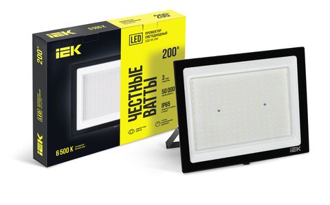 Прожектор СДО 06-200 светодиодный черный IP65 6500K IEK