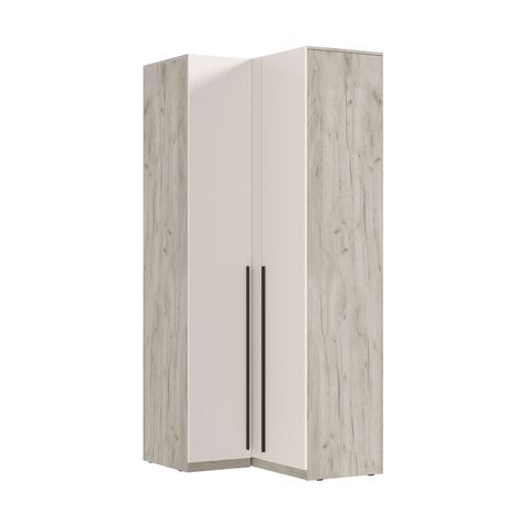 Ларго Шкаф угловой (РУЧКИ 100 см.) 5 полок (Кашемир, Дуб Крафт серый)