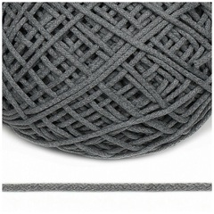 Шнур для макраме круглый х/б, 6 мм, пр-во Беларусь, тёмно-серый