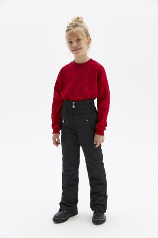 Утепленные брюки с высокой посадкой PULKA, цвет черный