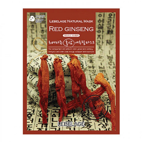 Lebelage Natural Mask Red Ginseng - Маска тканевая с корнем красного женьшеня