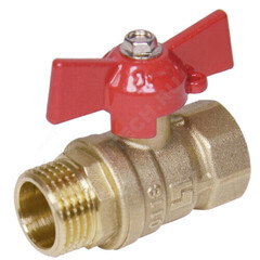 Кран шаровой латунь 11б27п1 Ду 25 Ру16 ВР/НР бабочка SantechSystems .