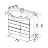 Aquanet 172376 Компл.3 - Тумба Доминика 80 б/к цв.бел.(фасад черный) (172376)