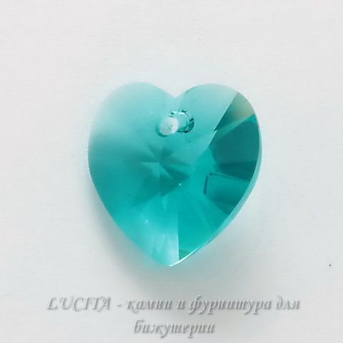 6228 Подвеска Сваровски Сердечко Blue Zircon (14,4х14 мм)