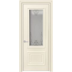 Купить Межкомнатная дверь эмаль Прима Багет слоновая кость остеклённая 1