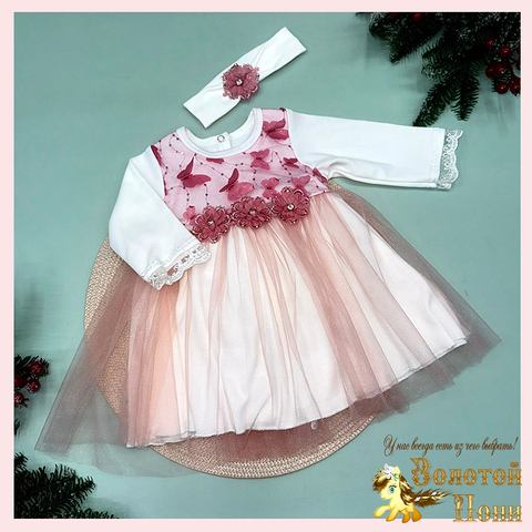 Платье с повязкой детское (68-80) 251111-LR5060