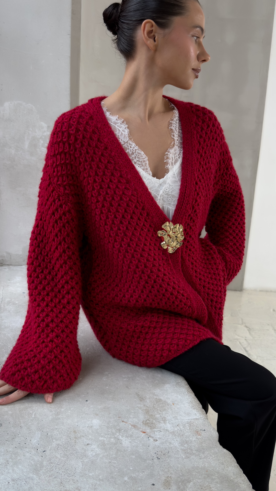 Кардиган объёмной вязки PREMIUM QUALITY