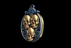 Силиконовый молд Подвеска с черепами