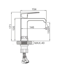 Смеситель для раковины цвет оружейная сталь Accoona