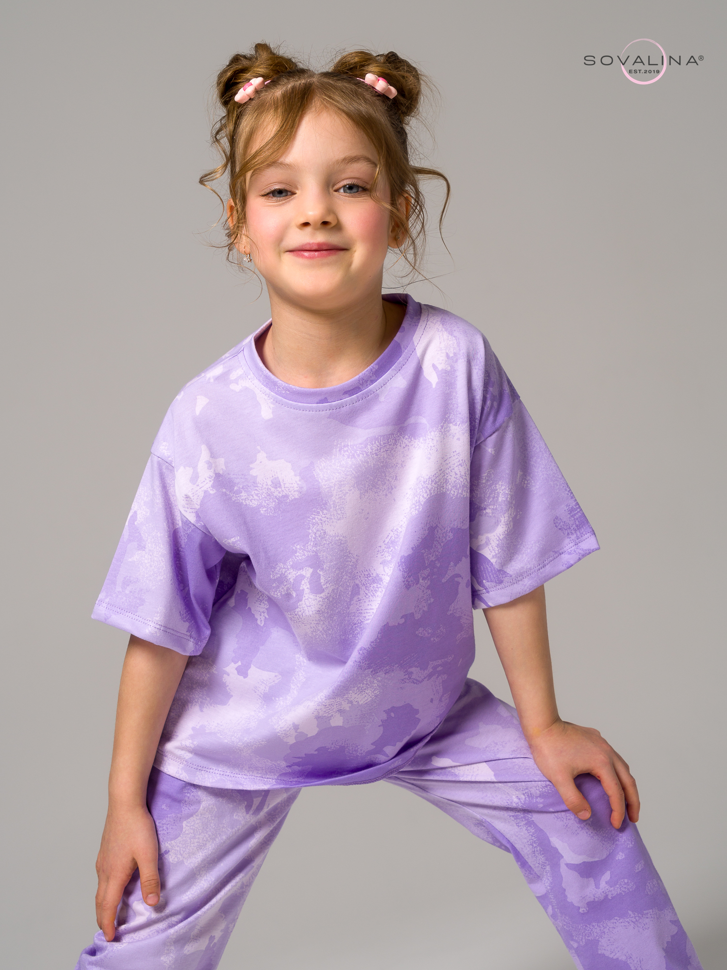 Костюм Daily girl тайдай лаванда mini