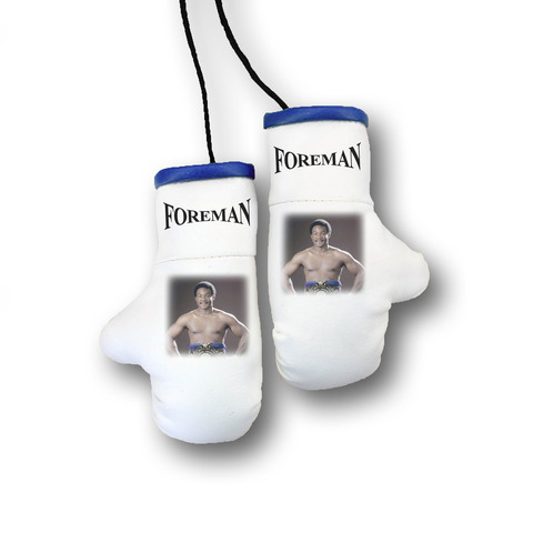 Перчатки боксерские комбинированные "Джордж Форман", белые с синим