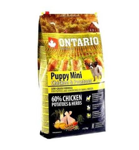 Купить корм для щенков малых пород Ontario Puppy Mini Chicken & Potatoes