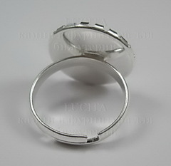 Основа для кольца с сеттингом c круглым краем для кабошона 12 мм (цвет - серебро)