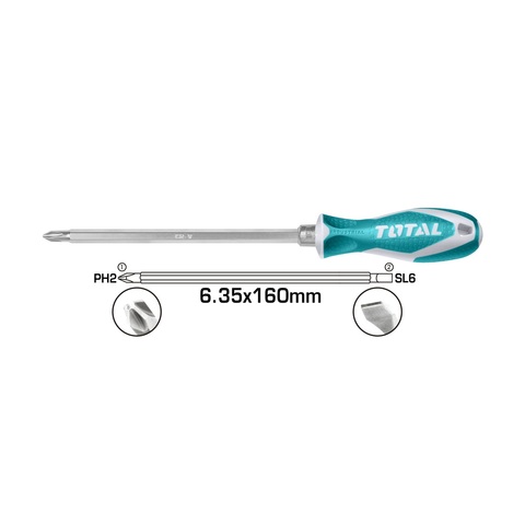 Отверткa двухсторонняя 2 в 1 Cr-V , THT250206