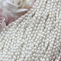 Жемчуг Майорка рис, имитация жемчуга, 4*6 мм, 1 нить, МА049