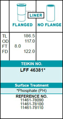 Гильза блока цилиндров TEIKIN LFF46381 (4шт/упак) хонингованная