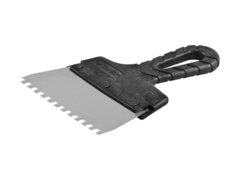 ЗУБР 150 мм, зуб 6 х 6 мм, зубчатый пластиковая ручка, нержавеющий, фасадный шпатель (10078-15-06)