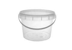 Ведро пластиковое прозрачное с крышкой 0,7 л.