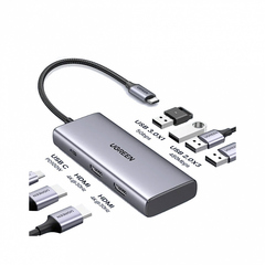 USB-хаб UGREEN CM498 (35897) 7-в-1 USB-C Hub серый