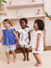 Пижама для девочки Next AC0-799, 3 шт., Молочный, Синий