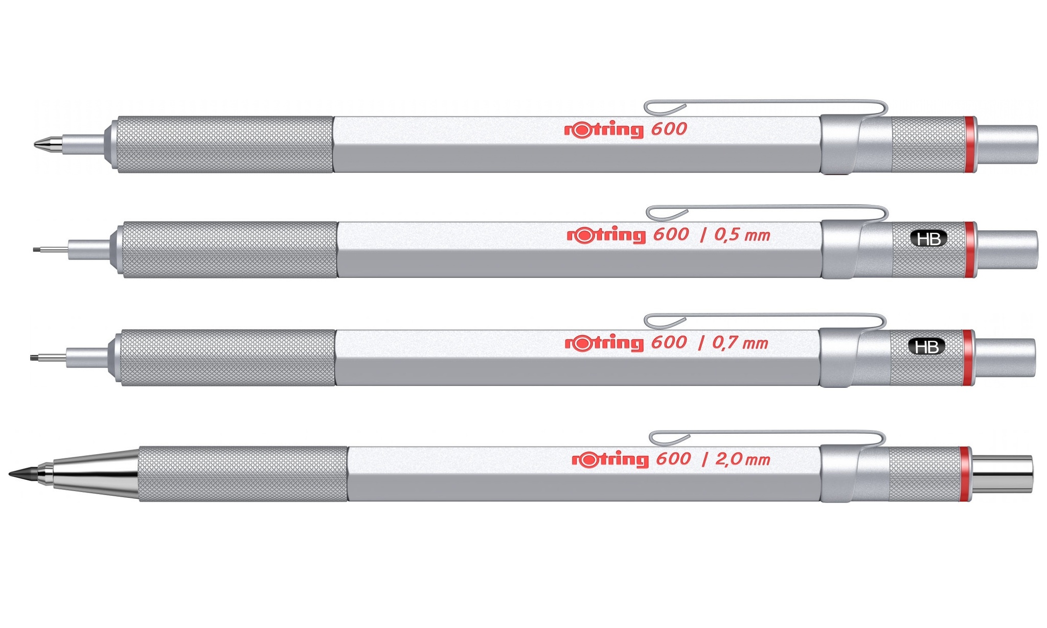 Rotring 600 Silver, Full Metal Mechanical Pencil 0.5MM 1904445