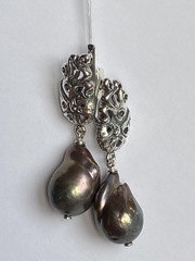 Кальмар (серьги из серебра)