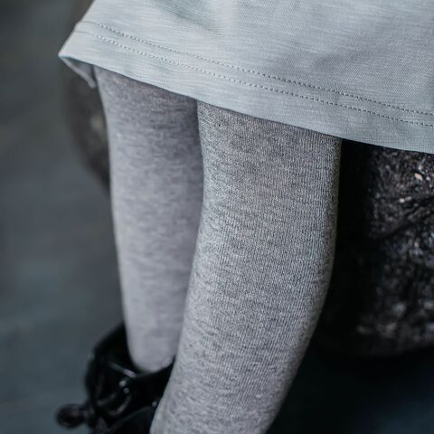 Plain tights - Gray Melange