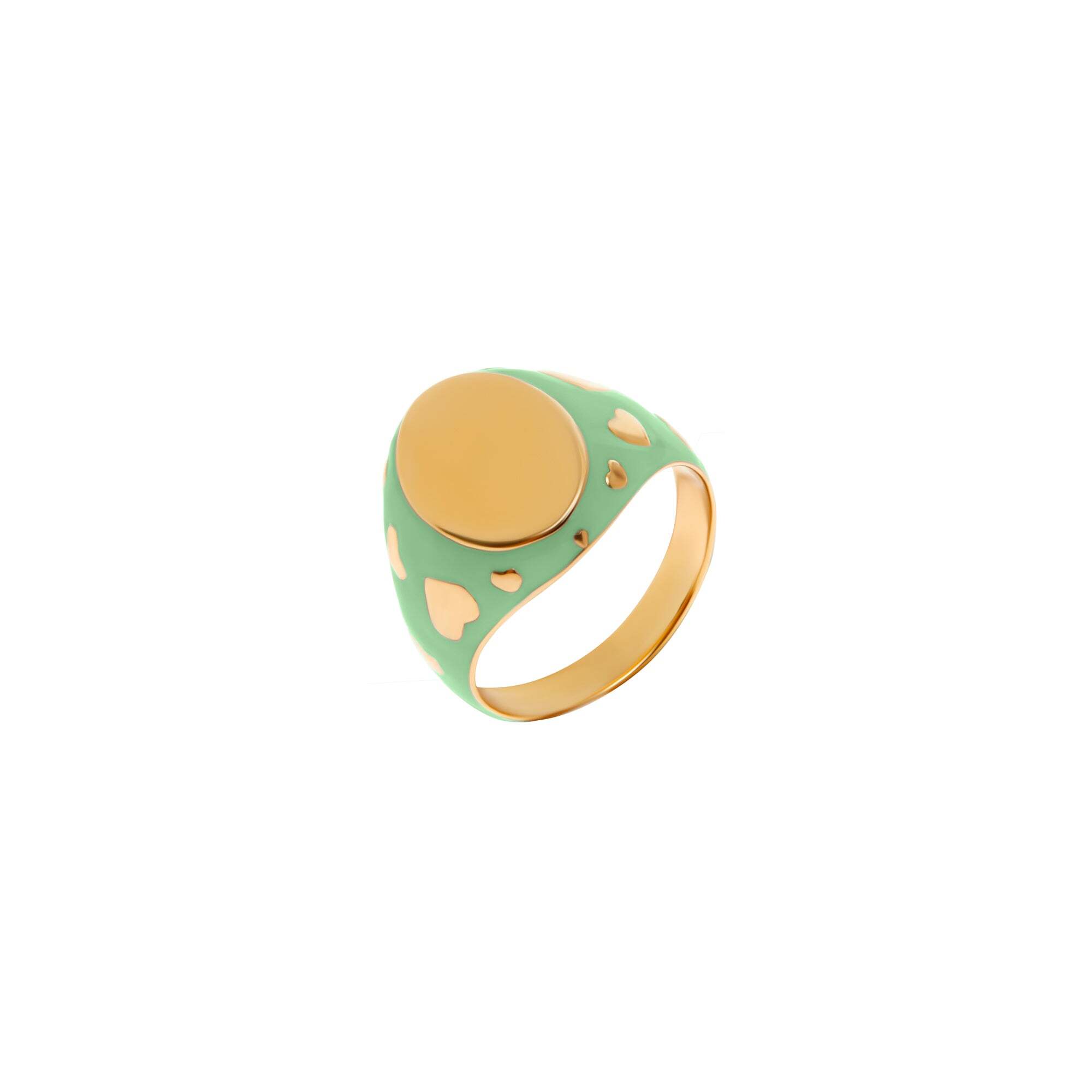 VIVA LA VIKA Кольцо Lovely Enamel Signet Ring – Light Green