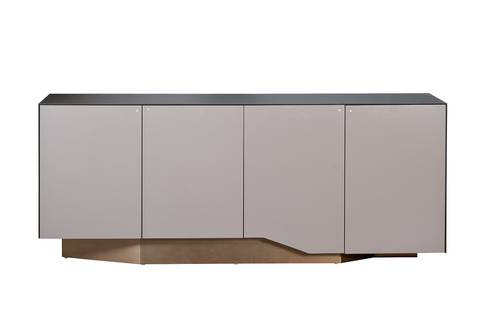 Комод со стеклянной столешницей 80х42х200см Garda Decor серый с бронзой