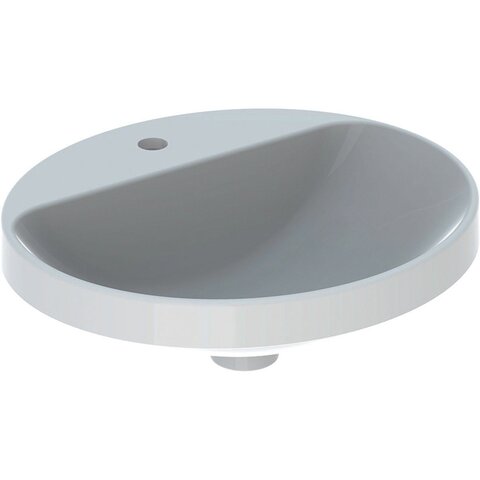 Geberit VariForm Раковина встраиваемая в столешницу овальной формы, 50х45 см, с отв. под смеситель, без отв. перелива