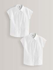 Рубашка школьная с коротким рукавом для девочки Next 778-689, 2 шт., Белый