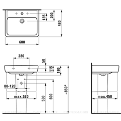 8189520001041 УМЫВАЛЬНИК LAUFEN PRO 60