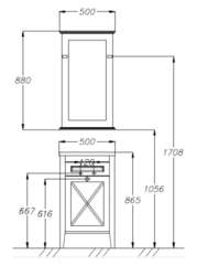 Тумба ПАЛЕРМО 50, светлый орех (лев/прав) с умывальником Анита