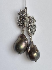 Кальмар (серьги из серебра)