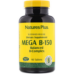 Nature's Plus, Mega B-150, сбалансированный комплекс витаминов B, 90 таблеток