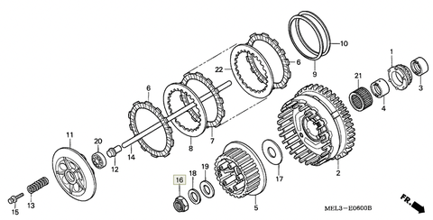 Honda Гайка стопорная 25мм 90231-MS2-610 аналог 90231-MM8-000