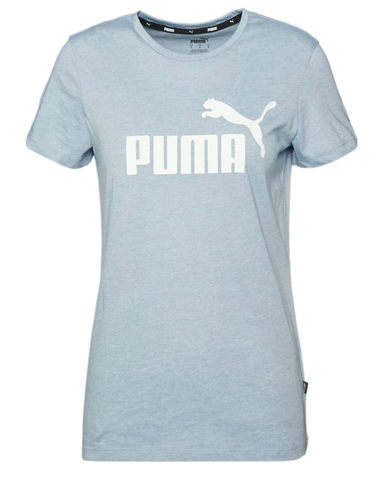 Женская теннисная футболка Puma ESS Logo Heather Tee - blue wash