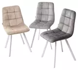 фото 2 Стул CHILLI SQUARE PK6015-10(VBP210) античный бежевый, велюр/ белый каркас М-City на profcook.ru