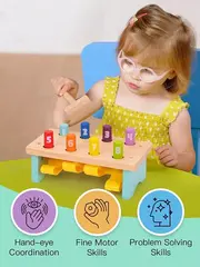 Реверсивная стучалка забивалка деревянная с молотком