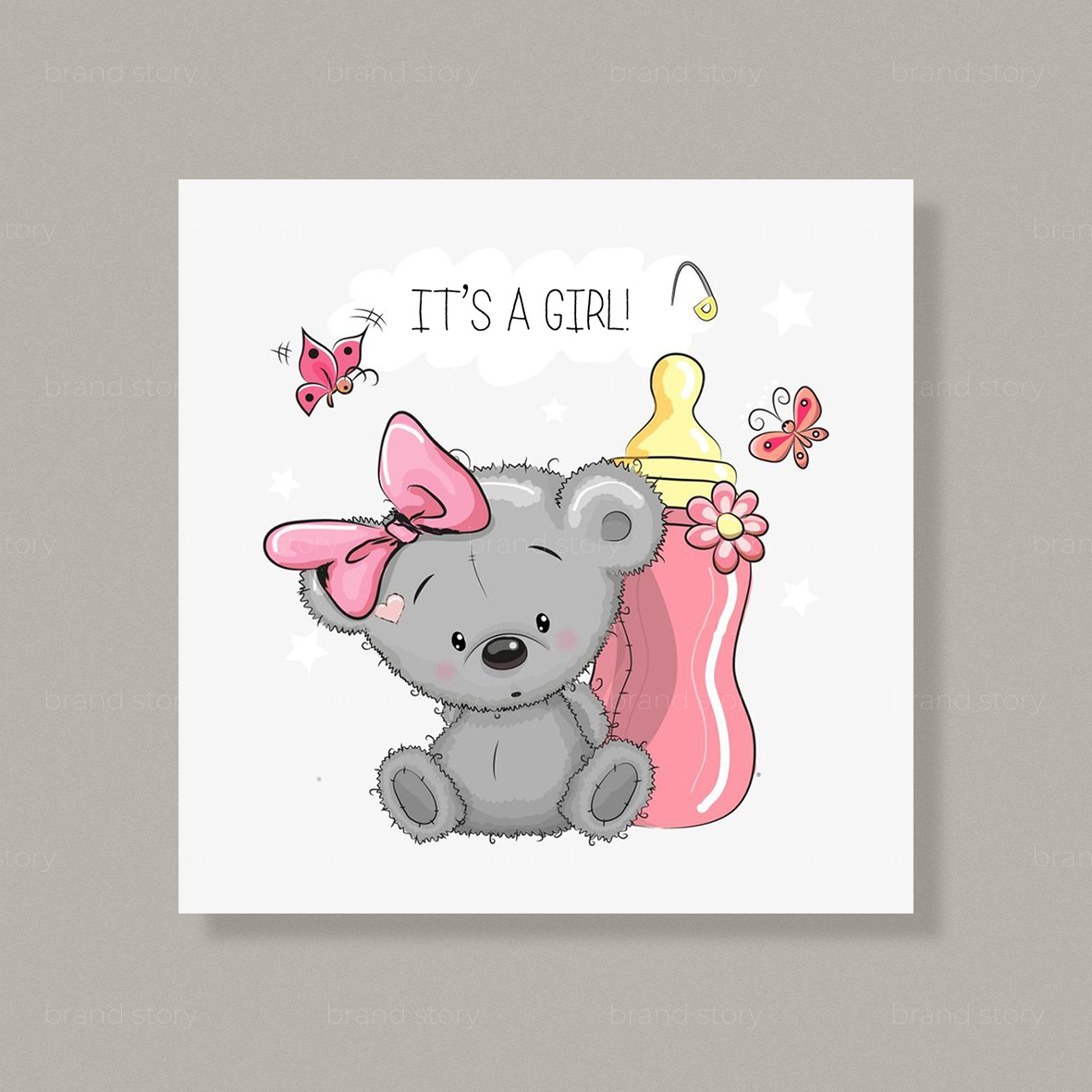 Brown Teddy Bear Photo Get Well Soon Postcard | Открытки Template